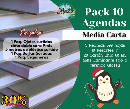 Mega Pack 10 Agendas Media Carta BOND 75