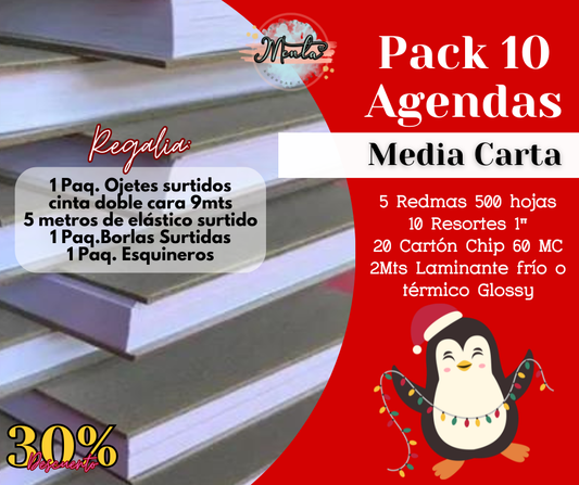 Mega Pack 10 Agendas Media Carta BOND 90