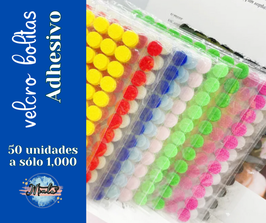 2x1 Velcro Adhesivo Bolitas (Total 50Uds)