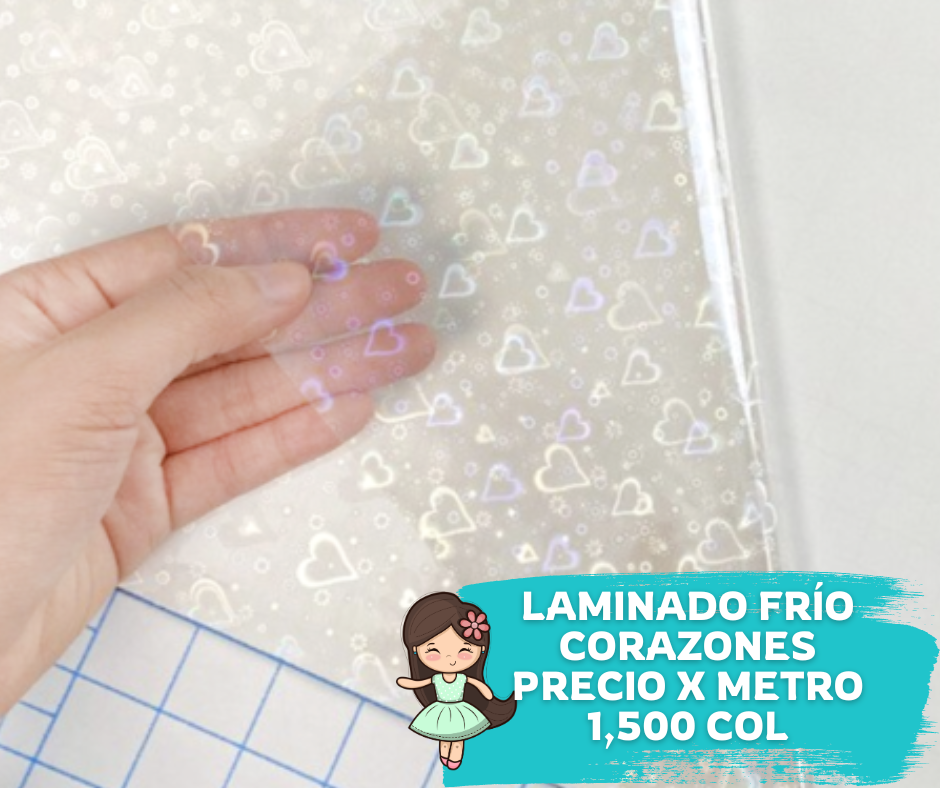 Laminantes en Frío Rollo 1 metro Corazones