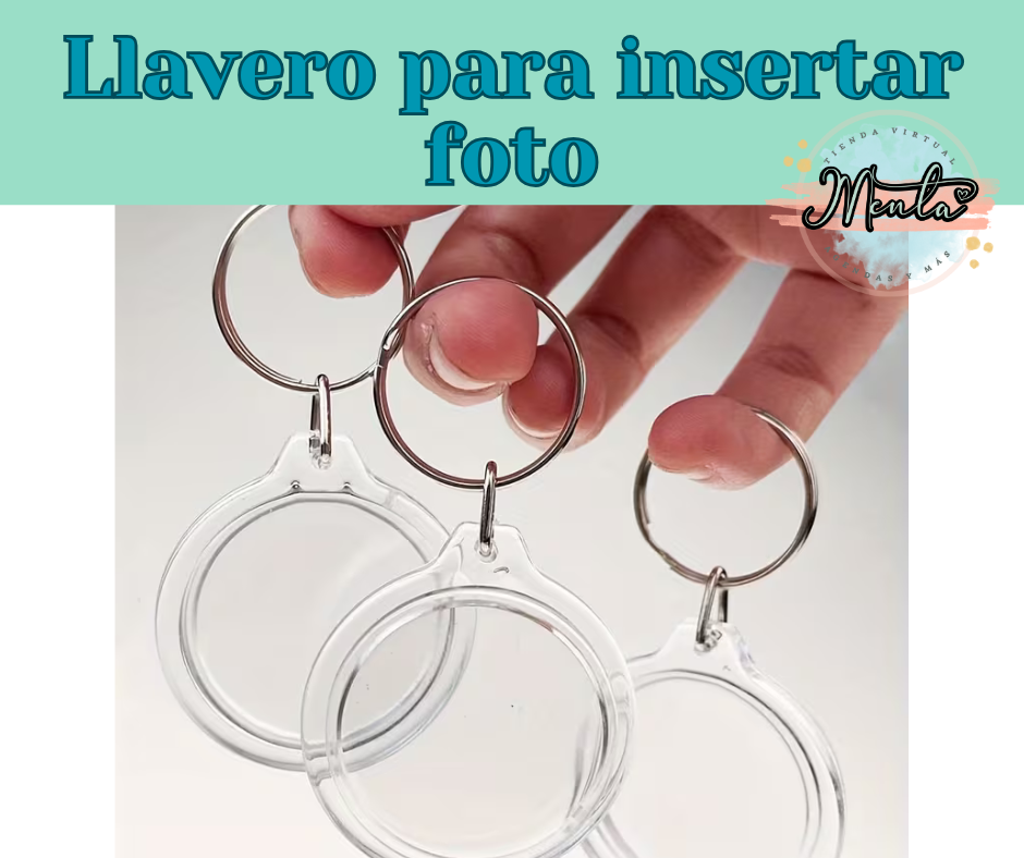 Llavero para insertar foto (redondo) 1.6"