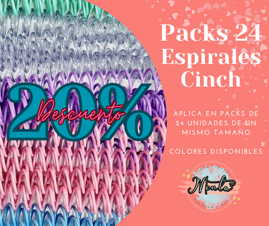Espiral Plástica Paso 2:1  Pack 24 (Cualquier tamaño) 20% Desc.