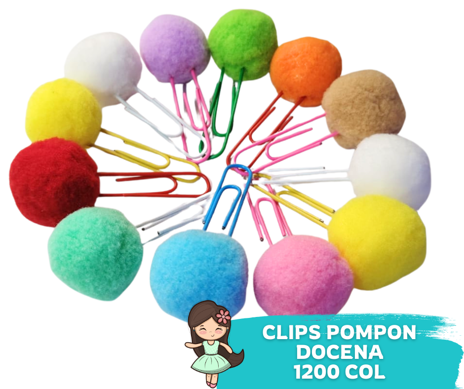 Clips Pompon Docena