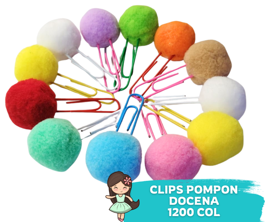Clips Pompon Docena