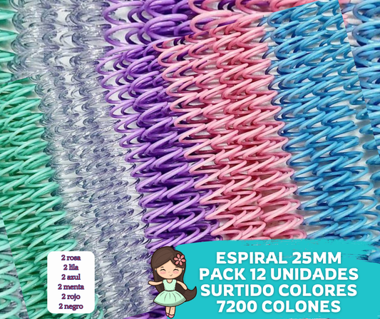 Pack 12 Espirales 25mm