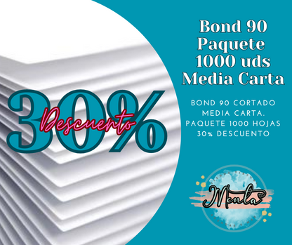 Bond Paper 90 Medium Letter. Package 250 units