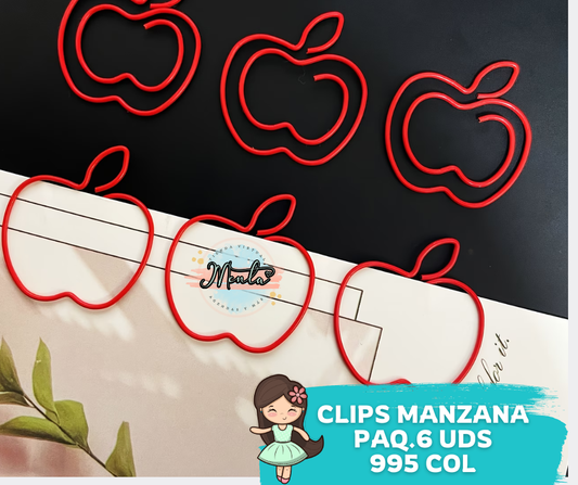 Clips Manzana 6 Unidades