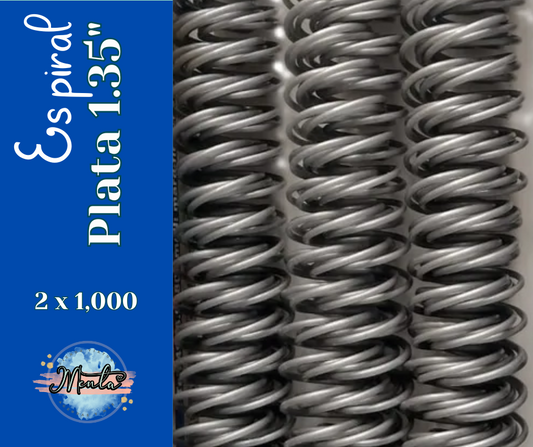 2x1 Espiral 35mm Gris Plata