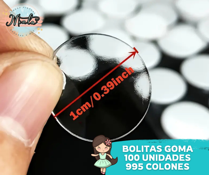 Bolitas de Goma Doble Cara 100 Unidades