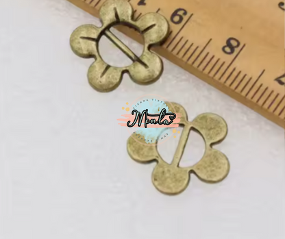 Plaquita Flor para Elástico 4 Unidades