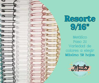 Resorte 9/16" Metálico Paso 2:1