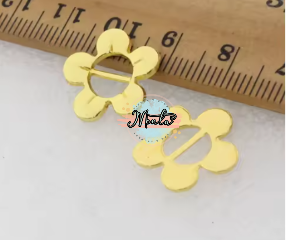 Plaquita Flor para Elástico 4 Unidades