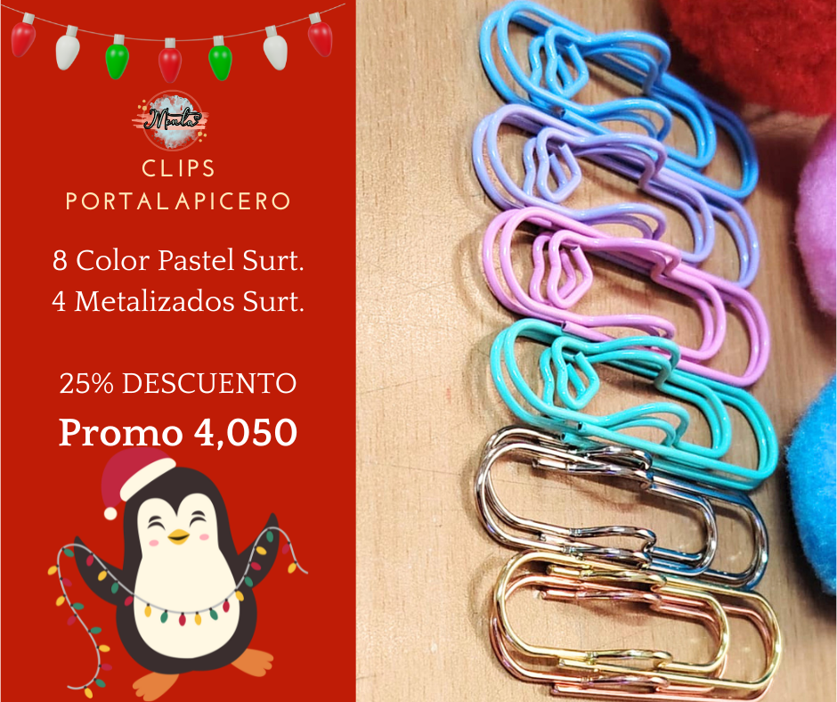 Docena Clips Portalapicero Surtidos