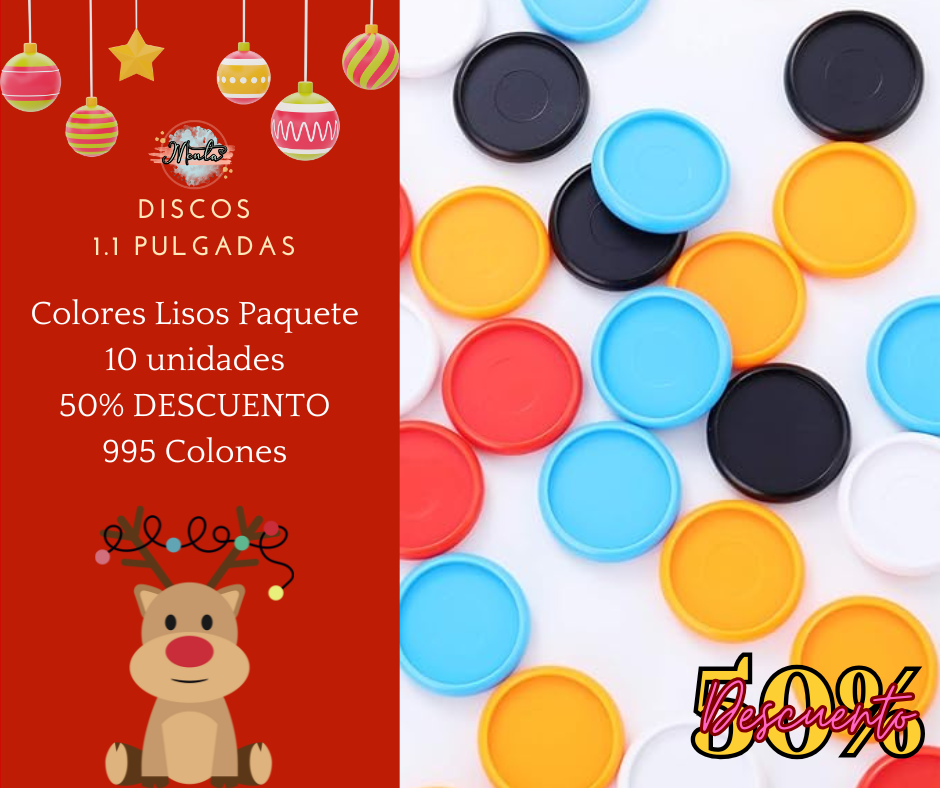Discos Colores Sólidos Paq. 10uds 50%  Desc