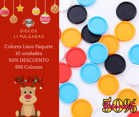 Discos Colores Sólidos Paq. 10uds 50%  Desc