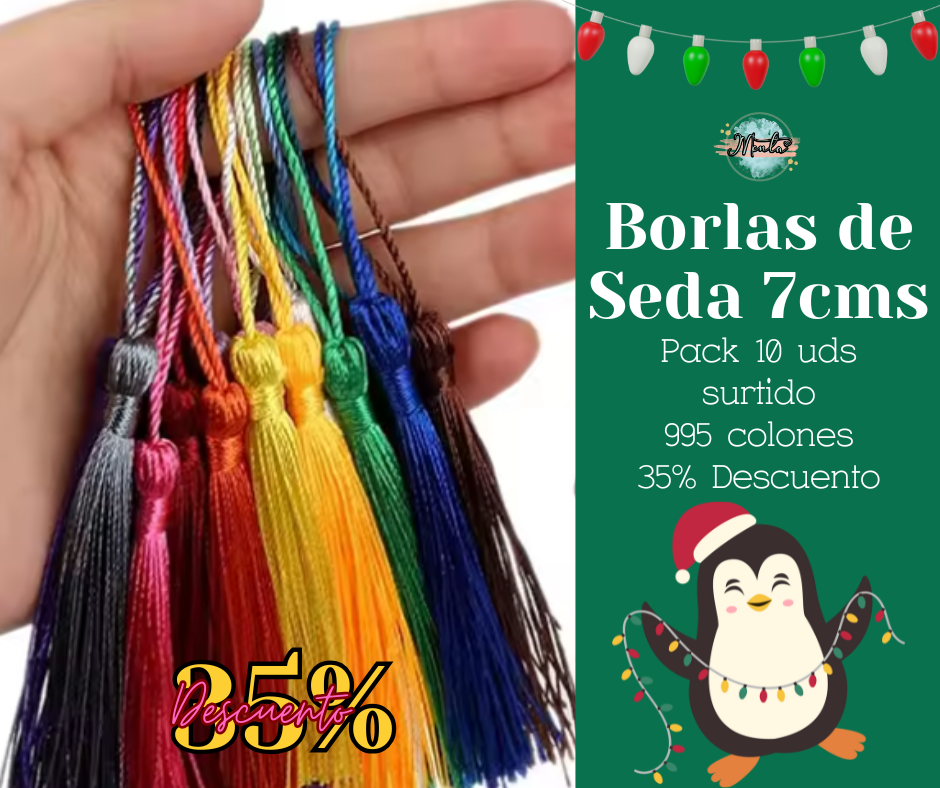 Borla de Seda 7cms Pack 10uds