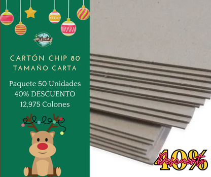 Cardboard Chip 80 Letter Size. Package 6 units