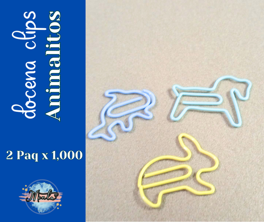 2x1 Docena Clips Animalitos surtido