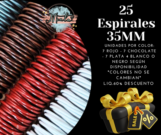 Pack 25 Espirales 35MM 60% Descuento