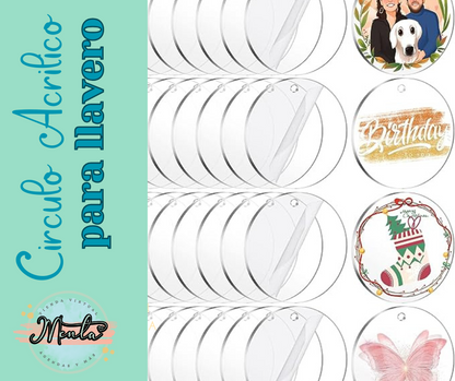 Círculos de Acrílico Transparente 5cms