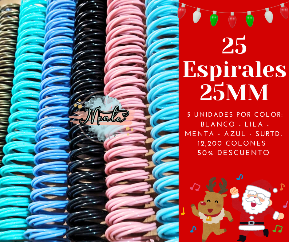 Pack 25 Espirales 25mm 50% Descuento