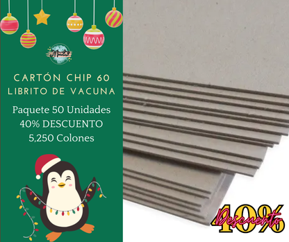 Chip 60 cardboard for vaccine booklets (mc). Package 6 units