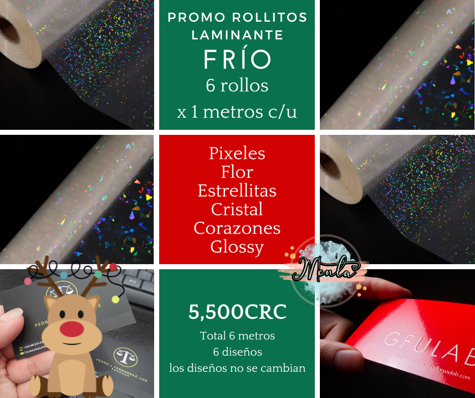 6 Rollos Laminante FRÍO Pack Surtido