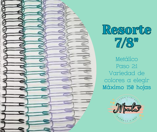Resorte 7/8" Metálico Paso 2:1