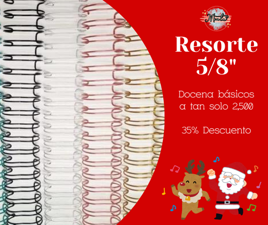 Pack 12 resortes Metálicos 5/8" 30% Desc.