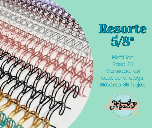 Resorte 5/8" Metálico Paso 2:1