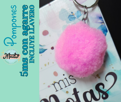 Pompon con Llavero 5cms