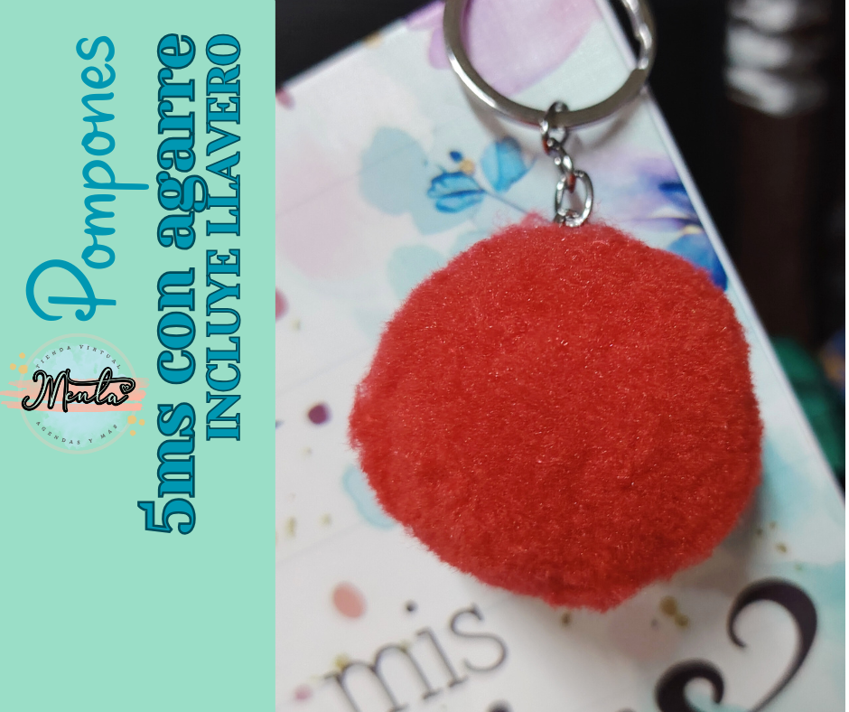 Pompon con Llavero 5cms