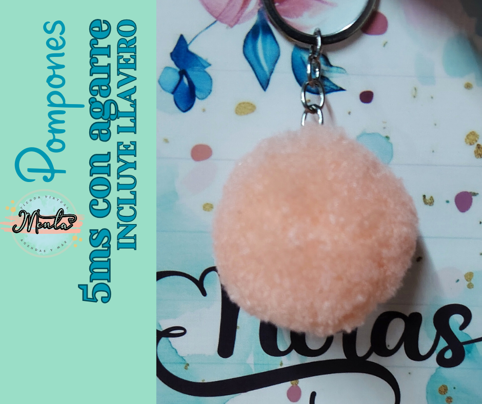 Pompon con Llavero 5cms