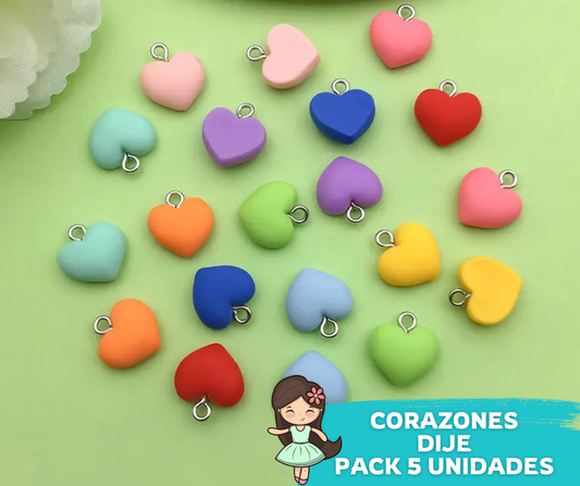 Dije Corazones 6 Unidades