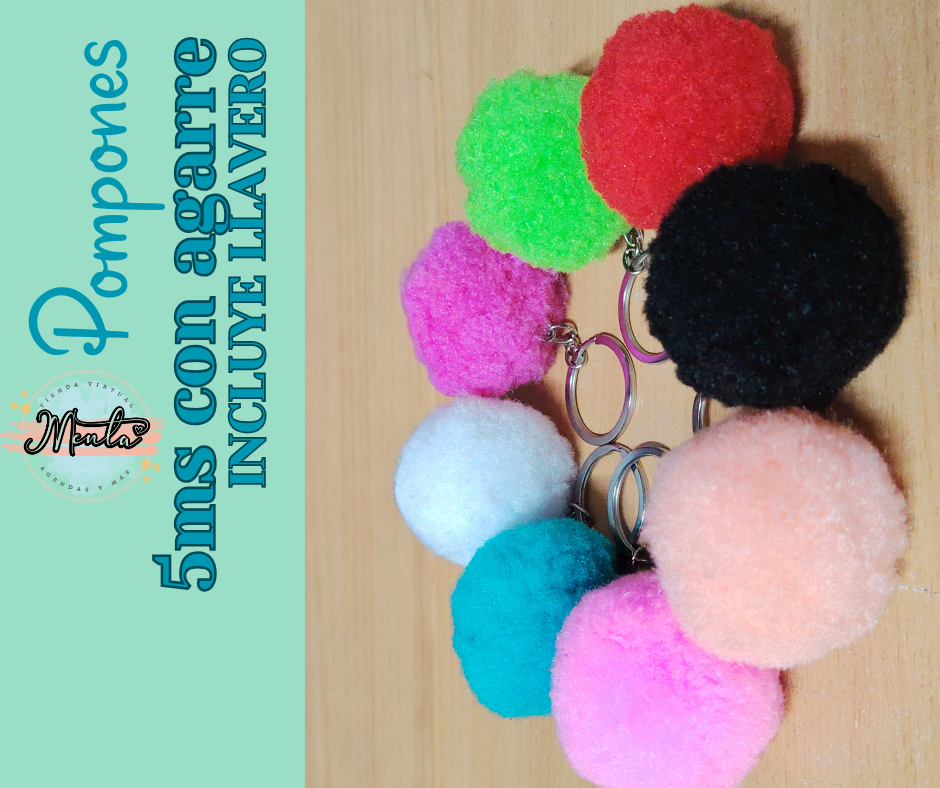 Pompon con Llavero 5cms