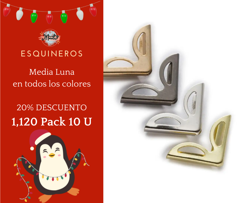 Metallic crescent corner piece 10-pack