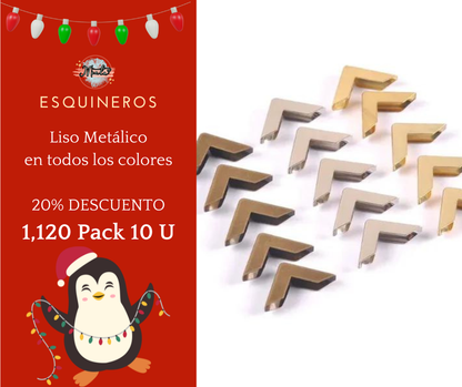 Smooth metallic corner piece 10-unit package