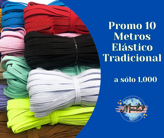 Promo Elástico Tradicional 6mm 10Metros Pack