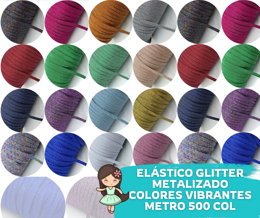 Metallic Flat Elastic 6mm roll of 3 meters