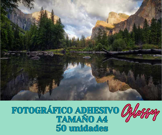 Glossy Adhesive Photo Paper A4 Size 50 Units