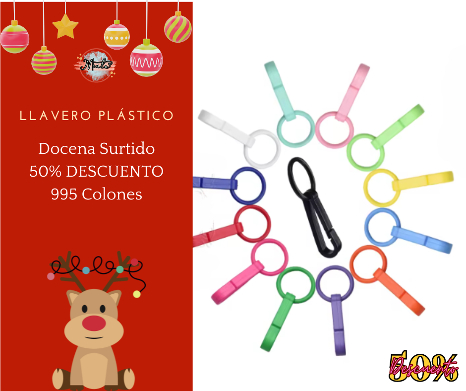 Llavero con Argolla colores Pastel