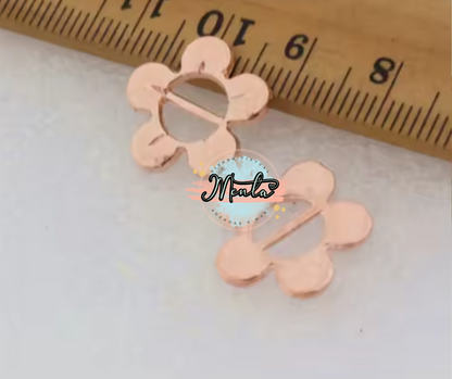 Plaquita Flor para Elástico 4 Unidades