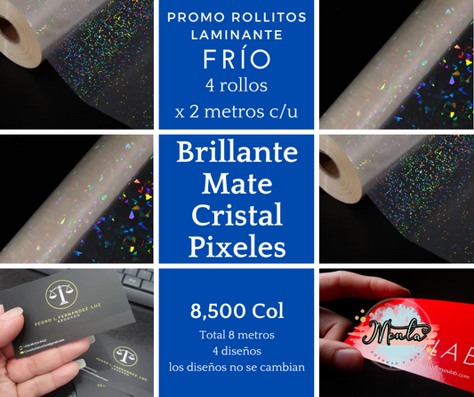 4 Rollos Laminante FRÍO Pack Surtido