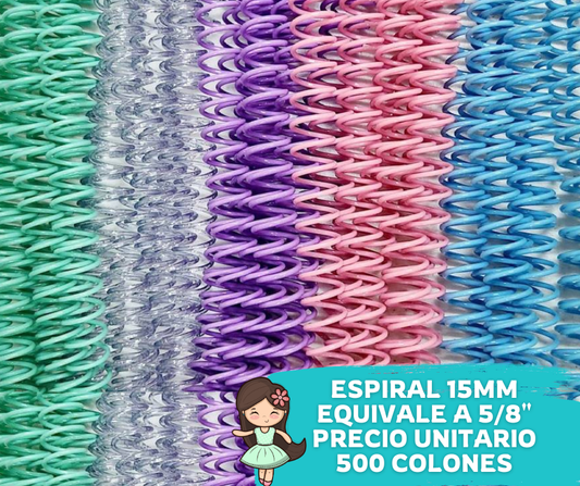 Plastic Spiral Step 2:1 size 15mm (unit)