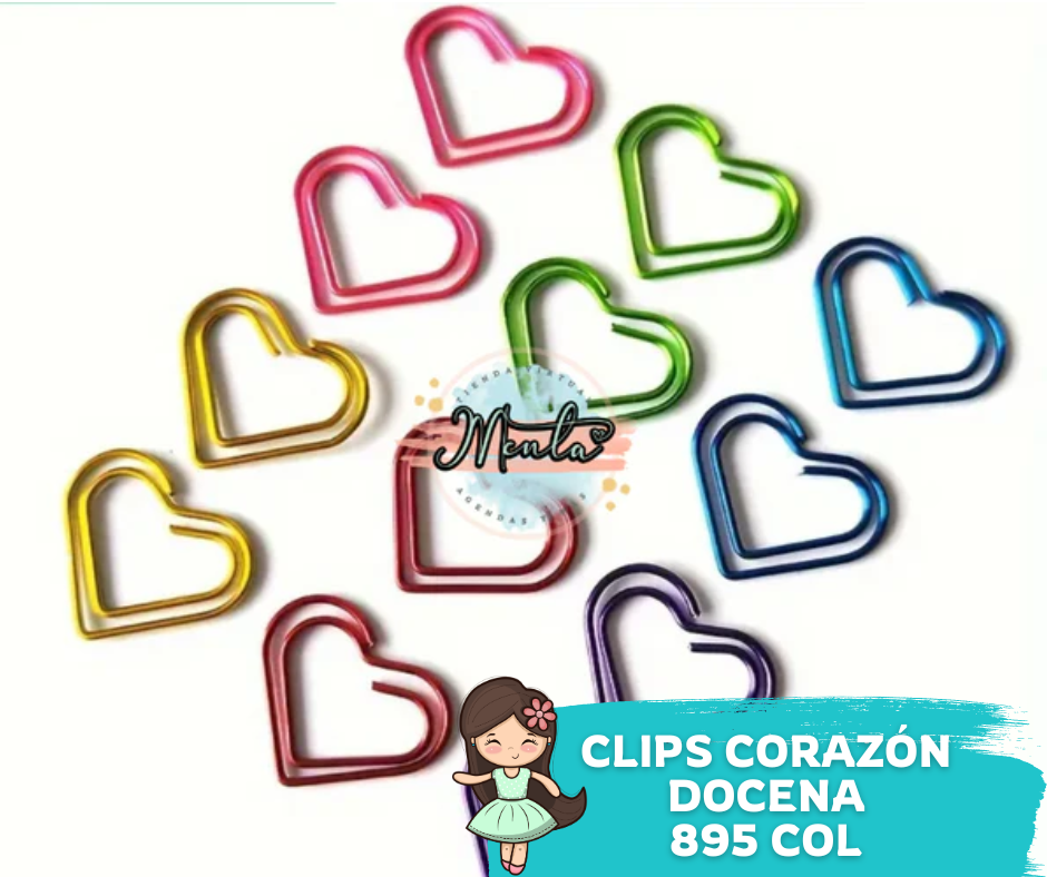 Clips Corazón Docena