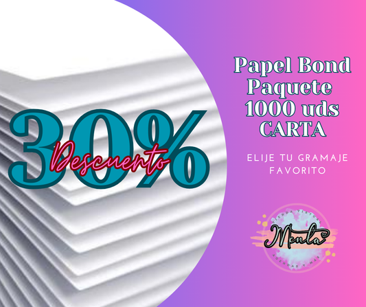 30% Desc. Papel Bond TAMAÑO CARTA