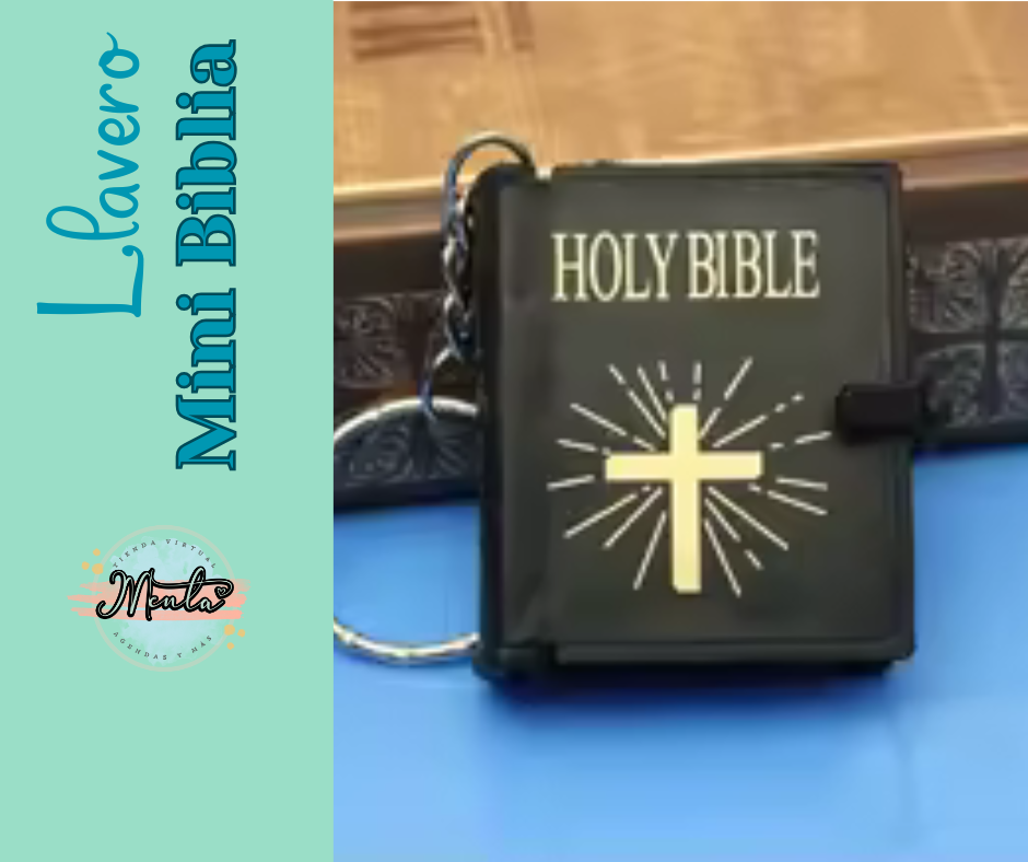 Llavero Mini Biblia con Argolla