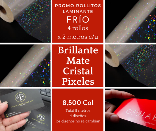 4 Rollos Laminante FRÍO Pack Surtido