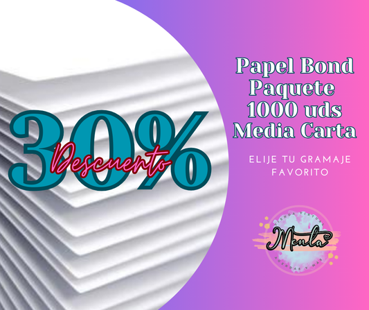 30% Desc. Papel Bond MEDIA CARTA
