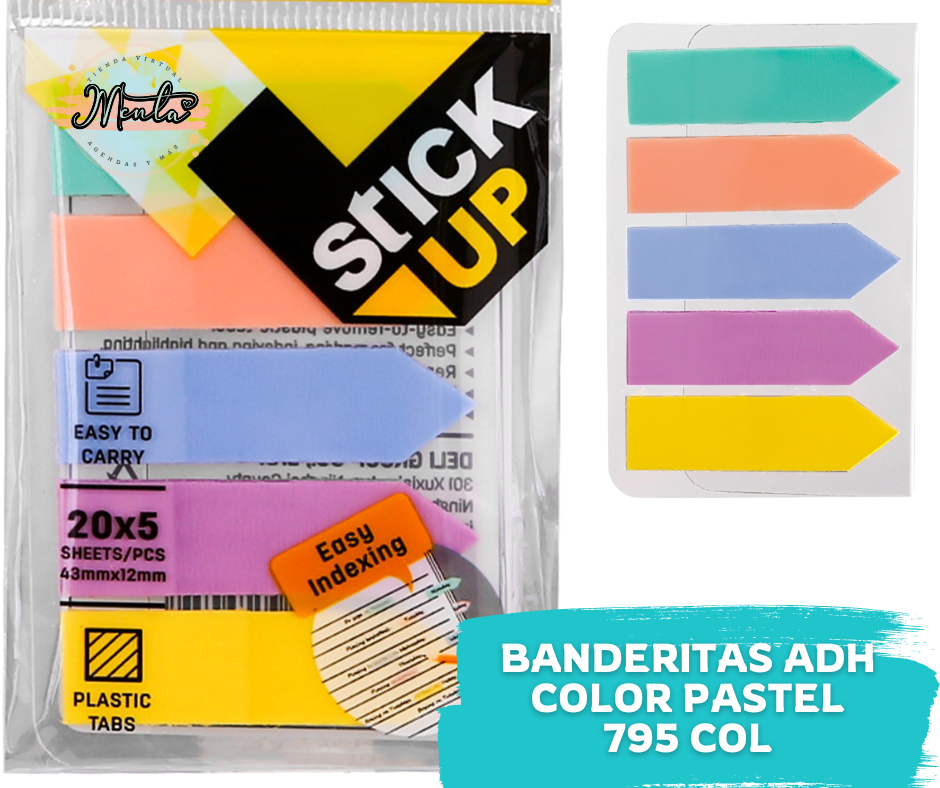 Banderitas Adhesivas Colores Pastel